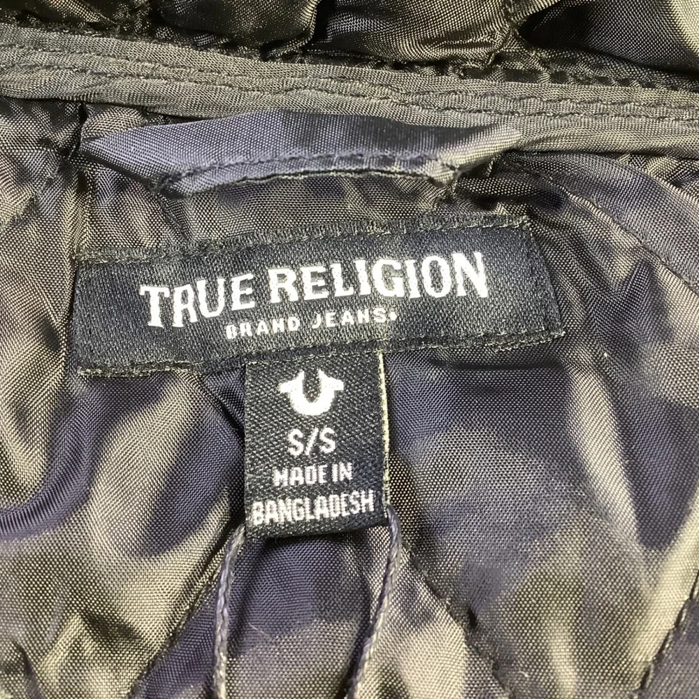 True Religion Mens Vintage Corduroy Jacket Jet Black‎ Hooded Size S NWT
